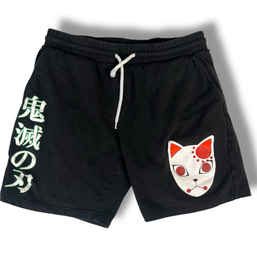Anime, Demon Slayer Jogger Shorts Black w/Back Pocket Size S Small